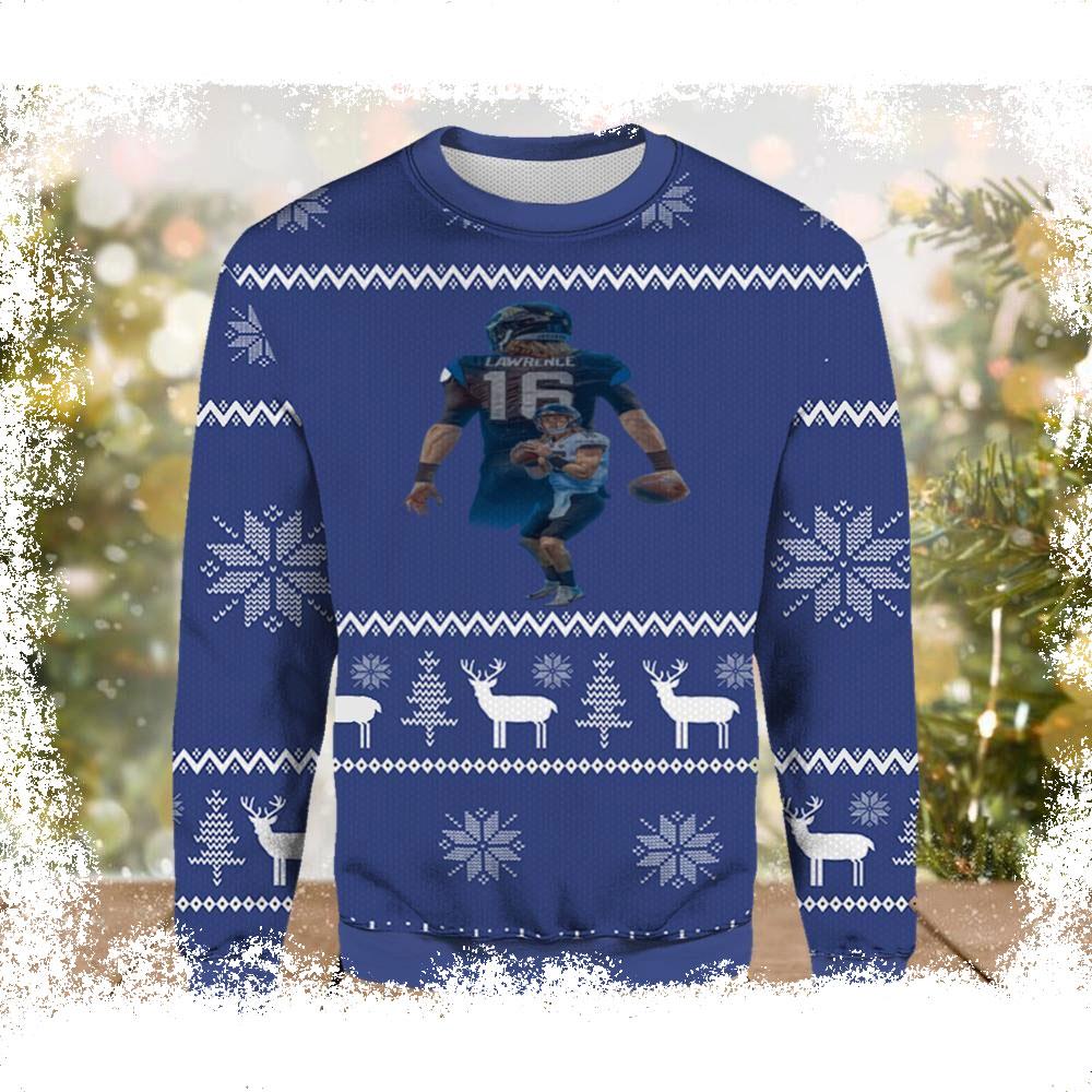 Trevor Lawrence Miami Dolphins Ugly Christmas Sweater - available at - dolphinmiamistore.com